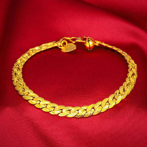 fashionable golden bracelet with pigtail