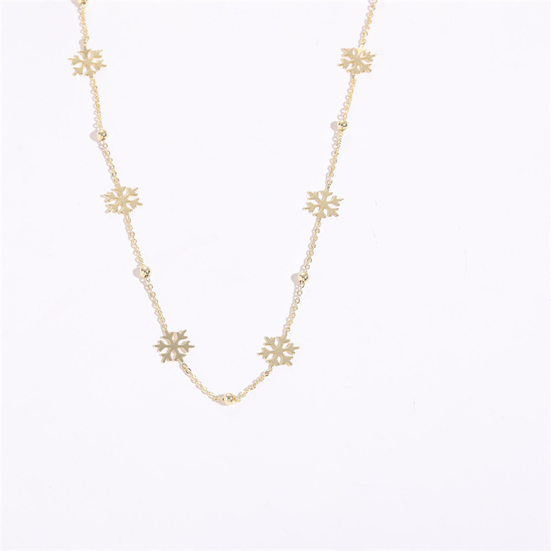 Simple Style Snowflake Copper Necklace