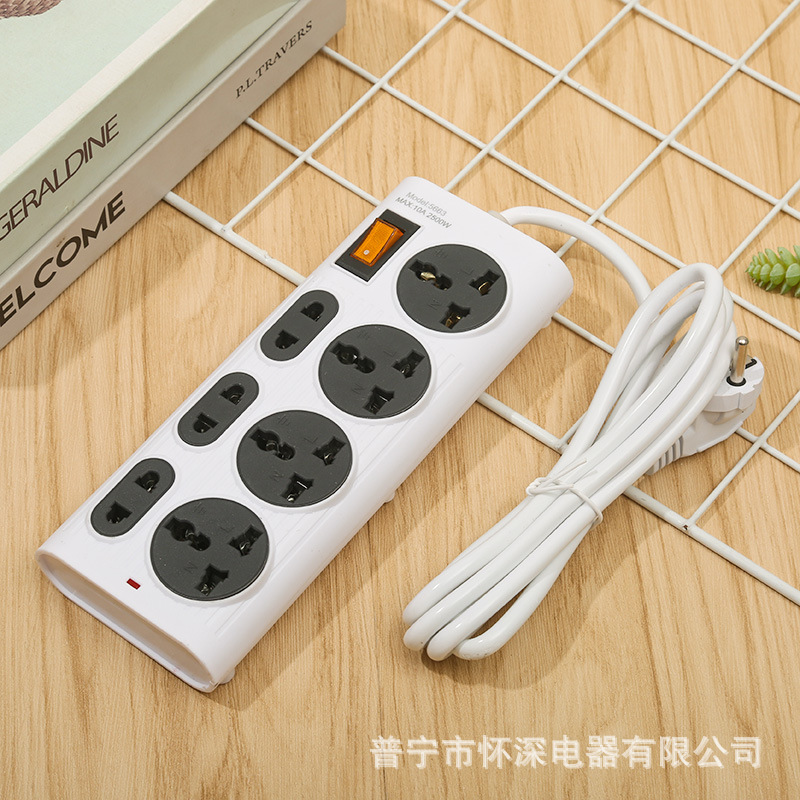 5663#外贸插排 突尼斯 塞内加尔 喀麦隆索马里接线板18插孔拖线板