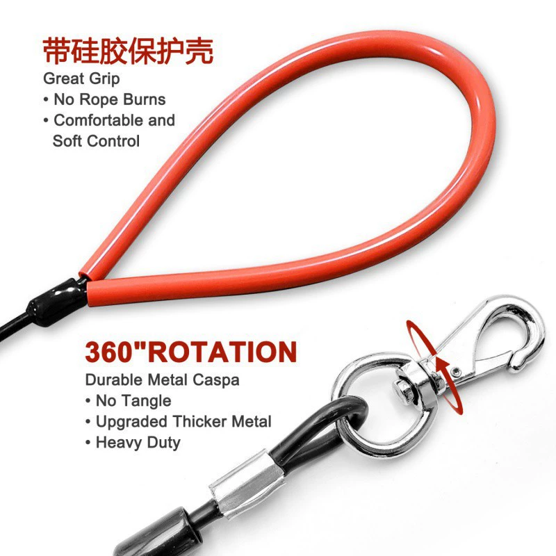 Поводок для собак против укуса, тяговый канат, проволочный поводок для собак, цепь для больших собак, трос, тяговый канат для собак среднего размера