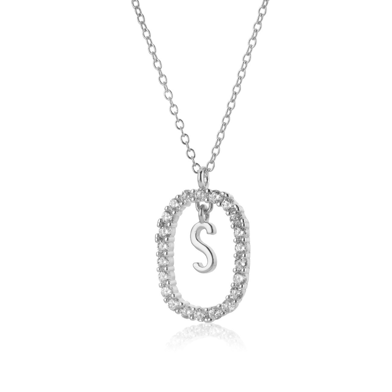 Ig Style Letter Sterling Silver Plating 18k Gold Plated White Gold Plated Pendant Necklace display picture 8