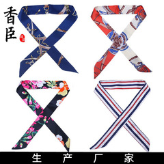 Xiangchen's new slender style wrapped bag handle silk scarf small ribbon decorative bag strap women's small scarf