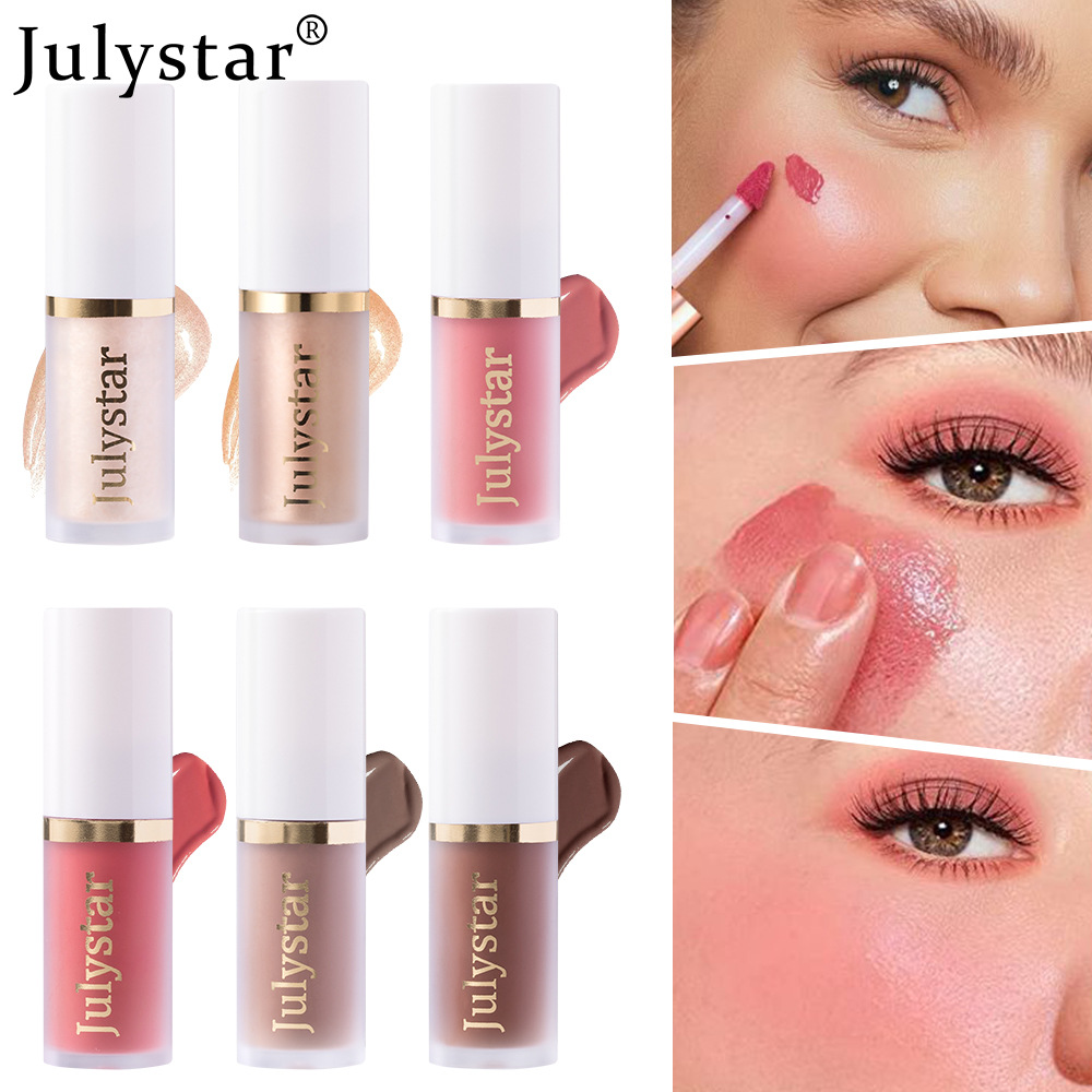 Julystar Facial Brightening High-Gloss Contouring Liquid, Lip Pearl Single Portable Moisturizing Blush Blush Wholesale undefined