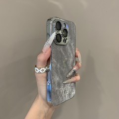 电镀牛仔纹适用苹果16手机壳iPhone15promax全包14防摔13男女款12