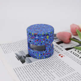 厂家批发新款铝合金磨烟器 63mm4层彩色透窗金属研磨器 griender