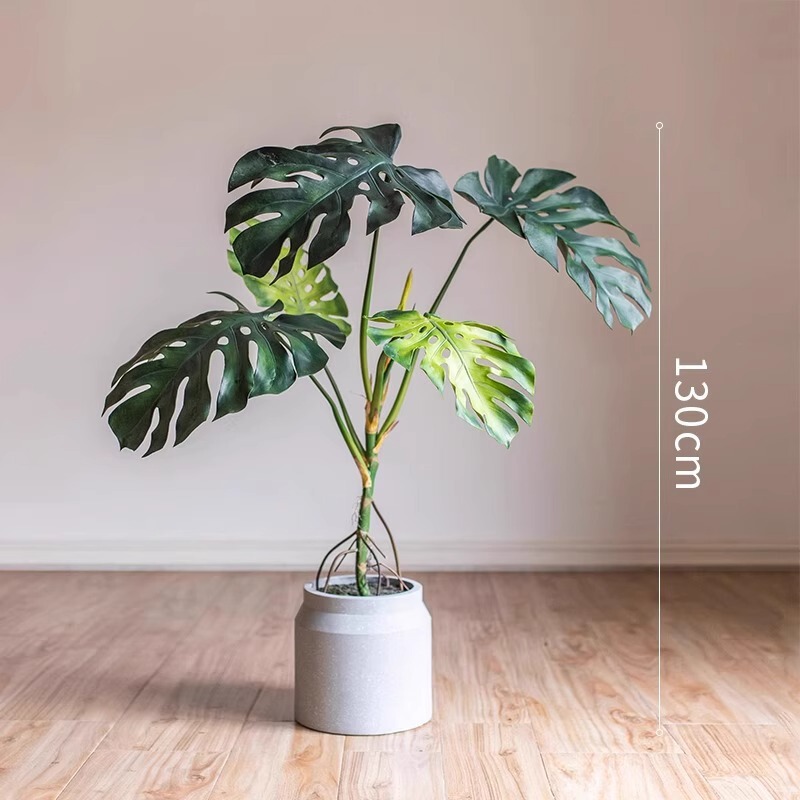 龟背竹仿真绿植高端轻奢客厅装饰摆件大型仿生植物沙发边落地盆栽|undefined