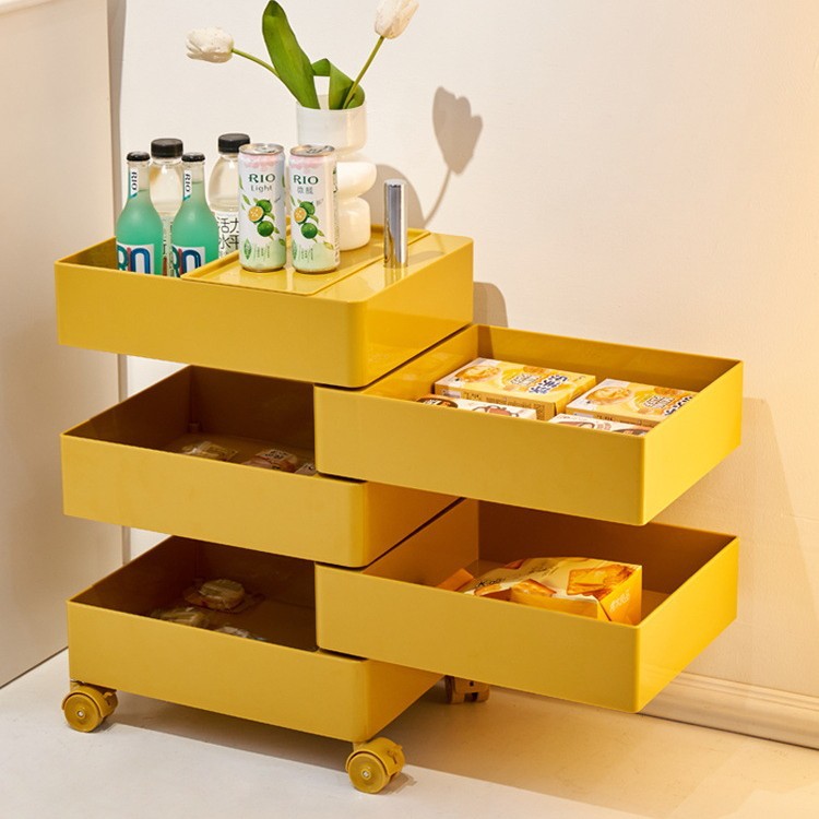 收纳置物架北欧小推车网红置物柜小户型可旋转多层收纳整理架