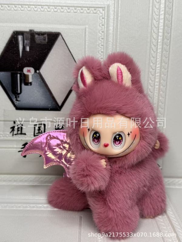改娃小天使小首领20cm拉布布labubu20cm手办公仔毛绒搪胶裸货潮玩|undefined