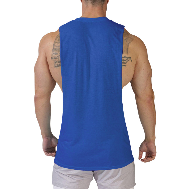 210g Weight Sleeveless Sleeve Length Cotton Blend, Polyester Fabric Type Regular Top Length Racerback Tank Tops Tops Type Casual Occasion Round Neck Neckline Loose Fit Type Solid Color Pattern Summer Season Men's Gender Simple Style Style Wholesale Men's Simple Style Solid Color Sleeveless Men's Tops 4