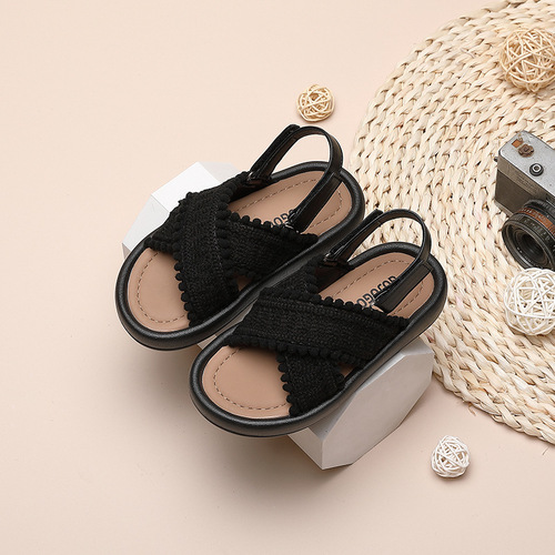 Children's Summer Sandals, Casual Soft Sole, Suitable for Both Young and Old Children, Students, Retro Ethnic Style, Comfortable for Beach Use