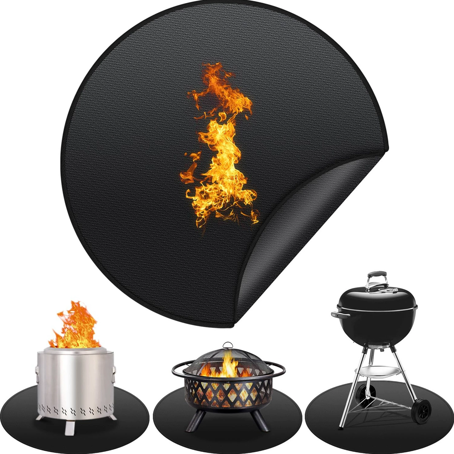 Открытый Кемпинг огнеупорный коврик круглый мангал коврик для барбекю силиконовый слой защитный коврик для пола термостойкий огнестойкий термостойкий Коврик