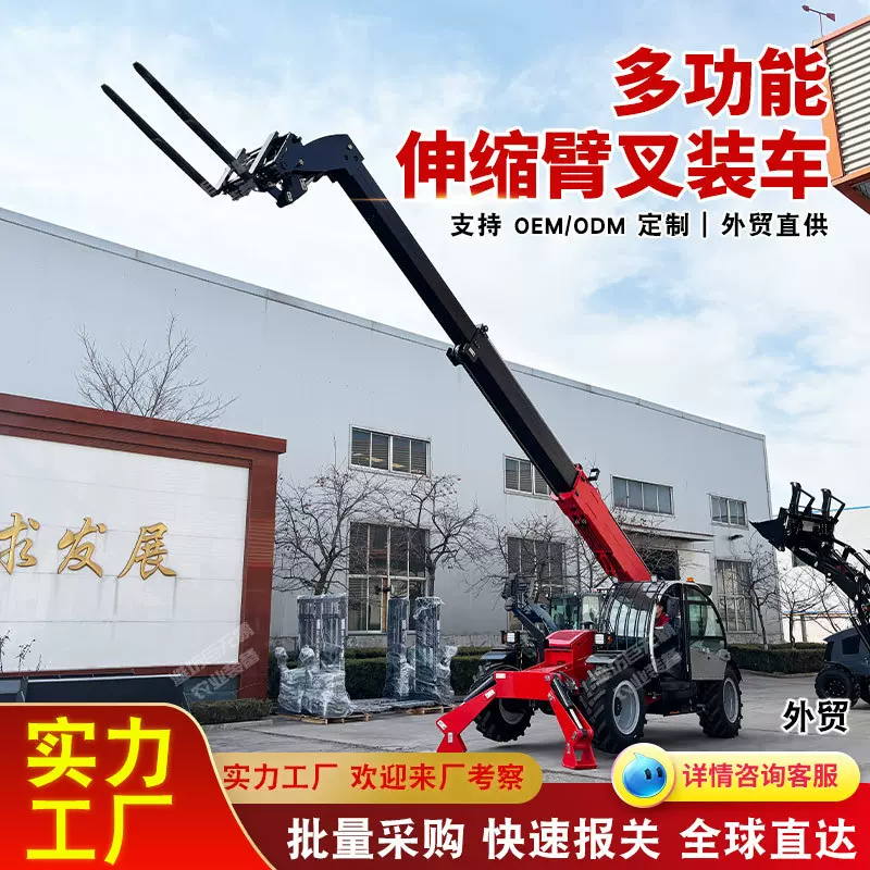 跨境伸缩臂装载机 多功能伸缩臂叉装车 外贸工程伸缩臂叉装车