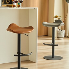 吧椅轻奢椅家用会所酒吧椅不锈钢实心脚新款吧台凳奶茶店高脚椅w&
