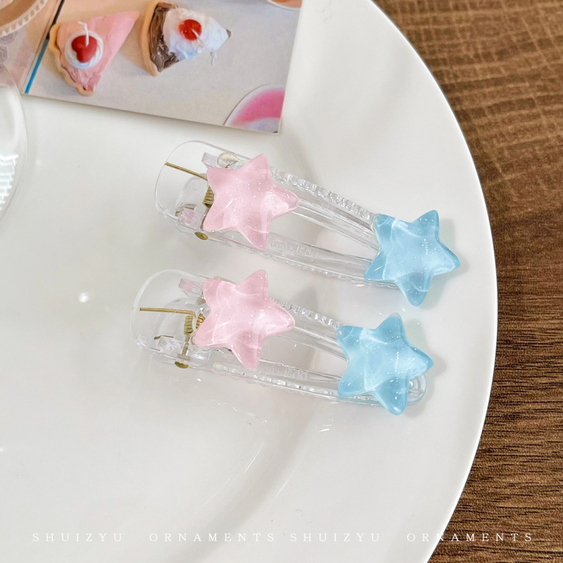 Flores rosadas pinzas de cabello 2025 nueva dulce frente lateral de la mujer frange pinzas de cabello rotas lindas pinzas de boca de pato sin marcas