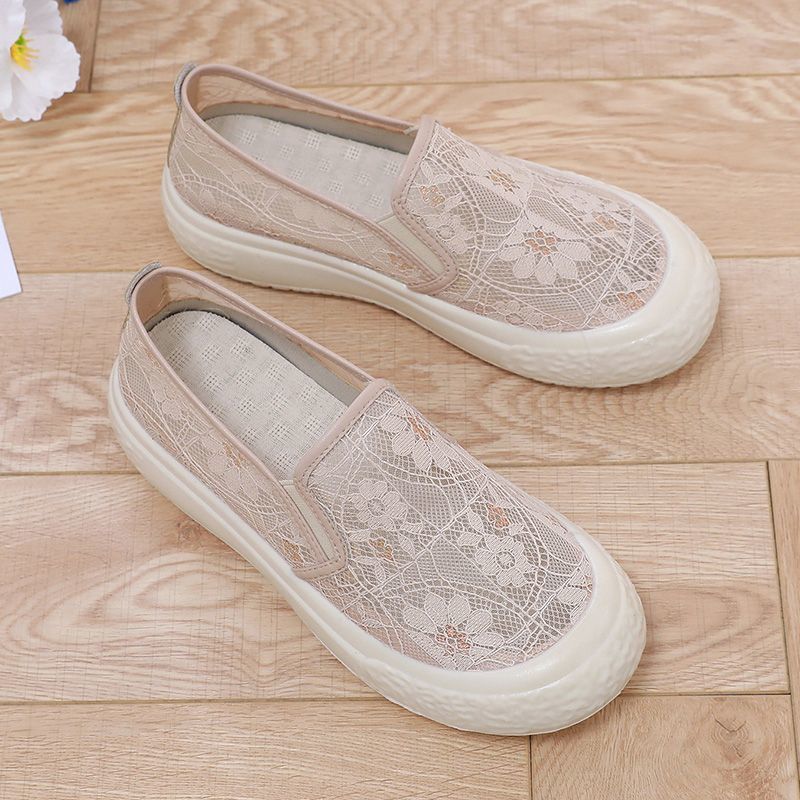 Mesh Shoes Women's 2025 Summer New Lace Mesh Fabric Lightweight Breathable Soft Bottom Not Tired Feet All-match Casual Fisherman Shoes