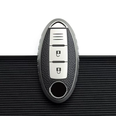 Suitable for Nissan Key Case New Sylphy Teana Qijun Qashqai Loulan Tiida Bluebird Car Bag Nissan Case (Car key bag) - nissan-d-smart-2-key-aurora-silver-single-shell