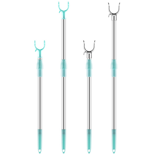 Aluminum Alloy Balcony Clothes Rack with Extendable Hanger, Thickened and Strengthened Clothes Clip Support Rod, Extended Clothes Rack Wholesale