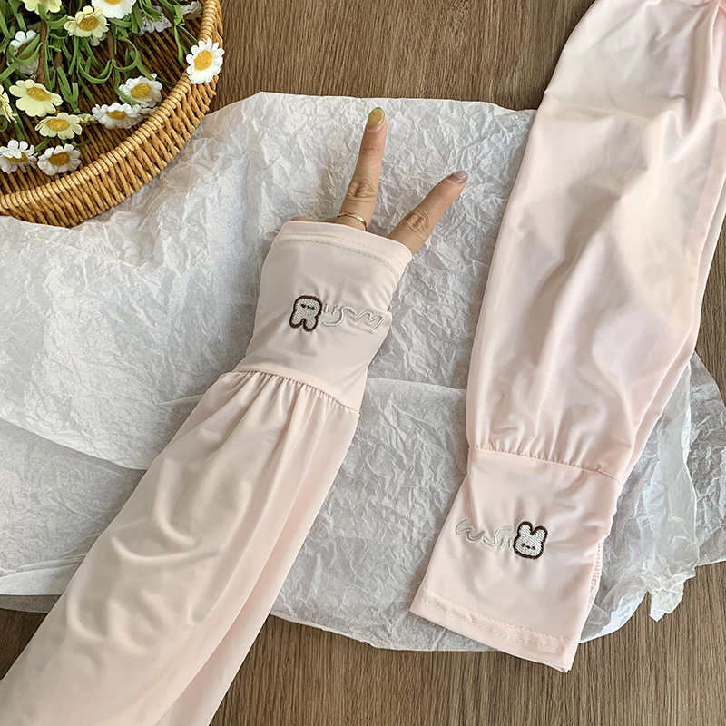 Protector solar suelto para conducir mangas de seda de hielo para mujer de verano estilo fino para andar en bicicleta, sombrilla, mangas de protección transpirables, brazos y brazos al por mayor