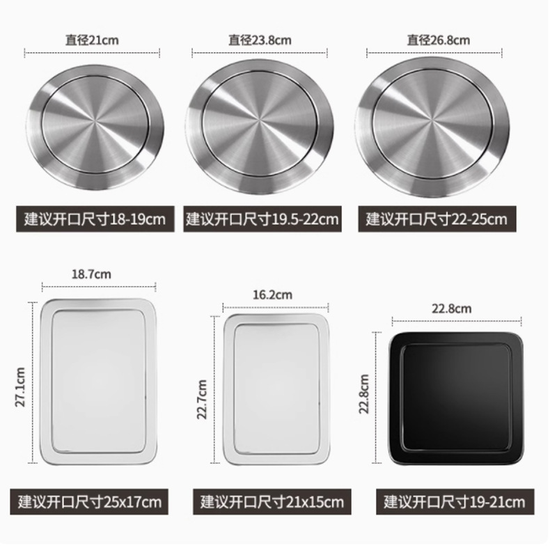 Countertop embedded hidden trash can lid kitchen hanging bucket public toilet sink 304 stainless steel 430 Countertop embedded hidden trash can lid kitchen hanging bucket public toilet sink 304 stainless steel 430