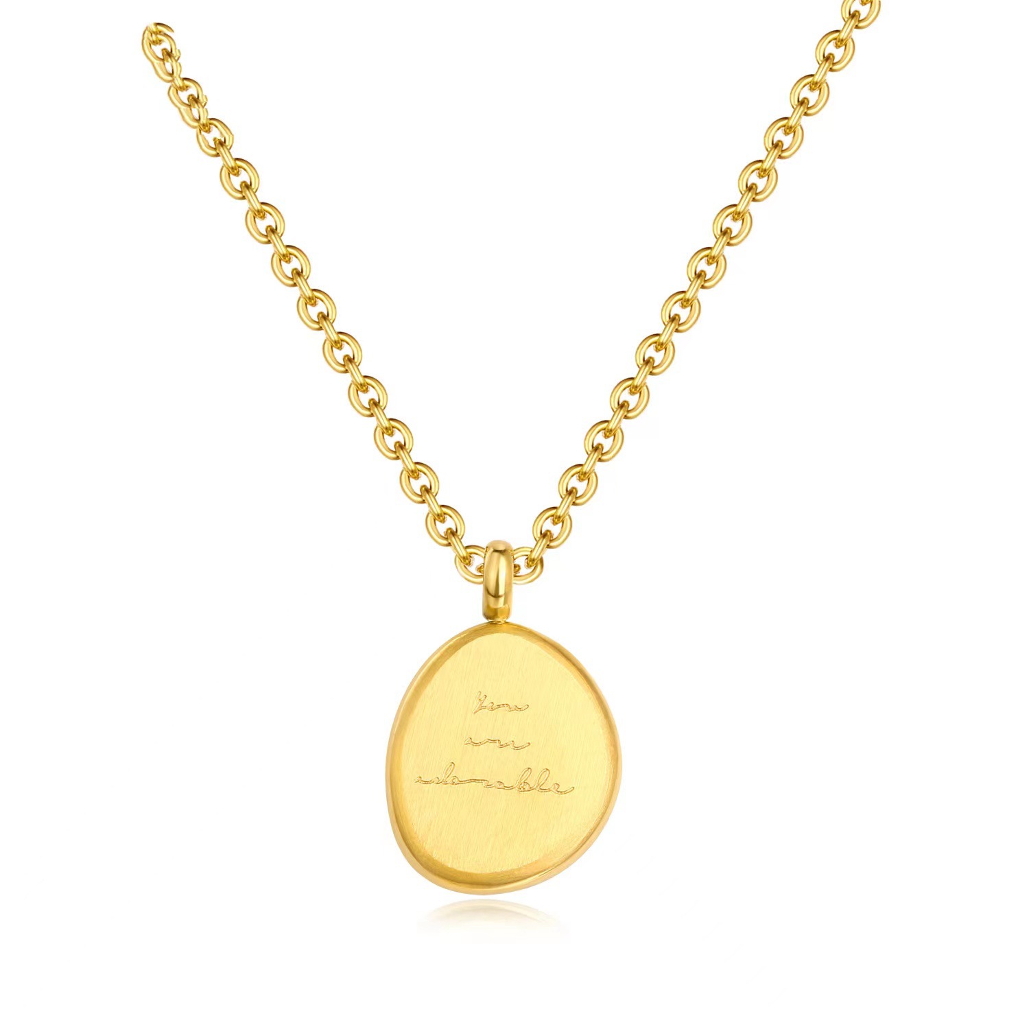 Fashion Solid Color Stainless Steel Pendant Necklace Plating Stainless Steel Necklaces_colorza_5