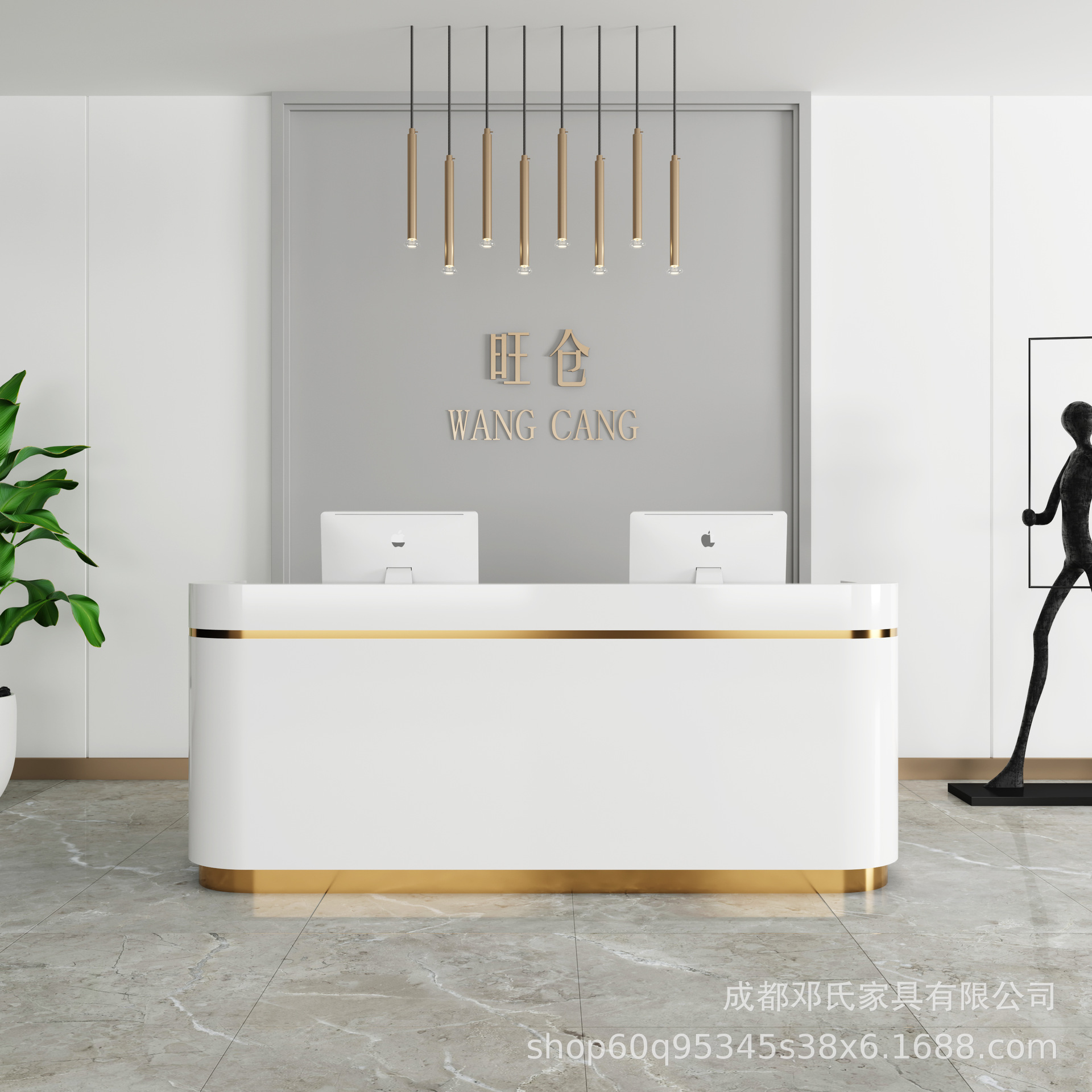 烤漆前台现代大理石收银台奶茶店吧台柜台超市实木接待台定制包邮|ms