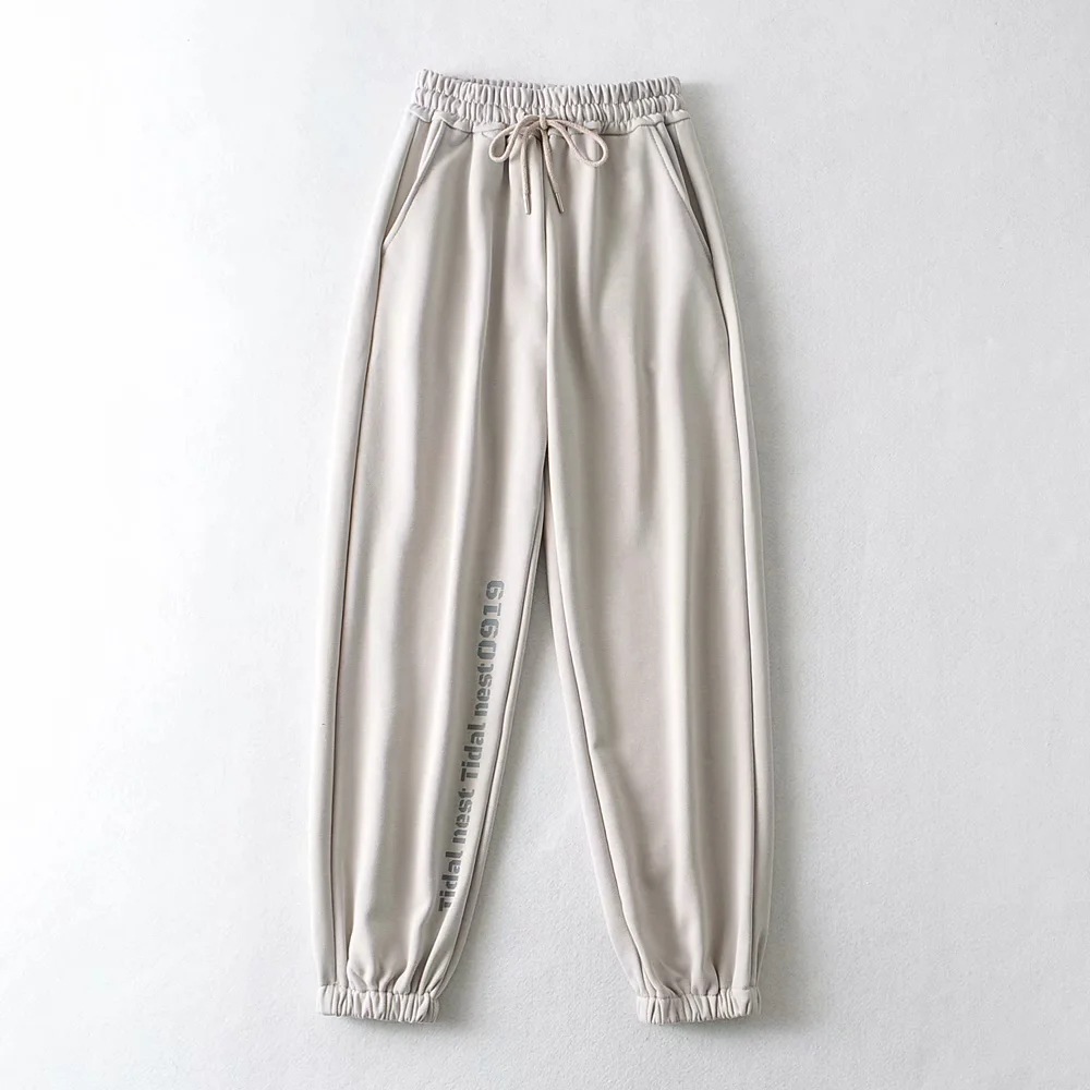 Elastic waist loose letter sweatpants  NSHS30207