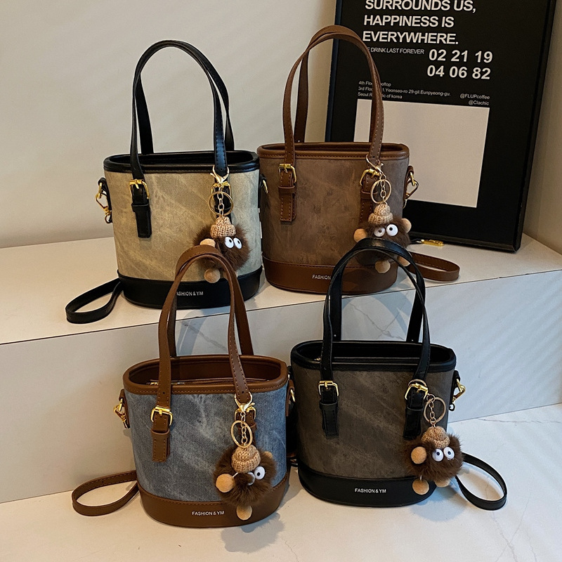 Cross-Border Bags, Niche Design Bucket Bags, Pu Fashionable Women's Bags, Shoulder Crossbody Bags, High-End Small Bags, Commuter Bags