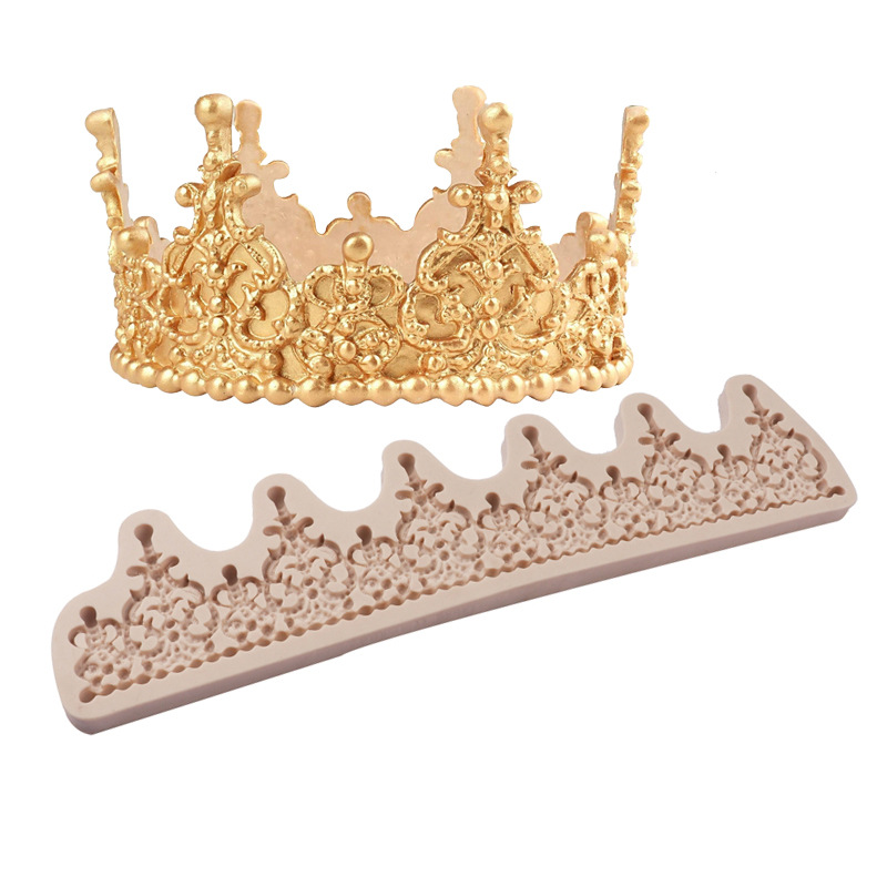Molde de pastel grande estilo europeo corona ritmo seco fondant molde de silicona cake Edge decoración molde de silicona en stock