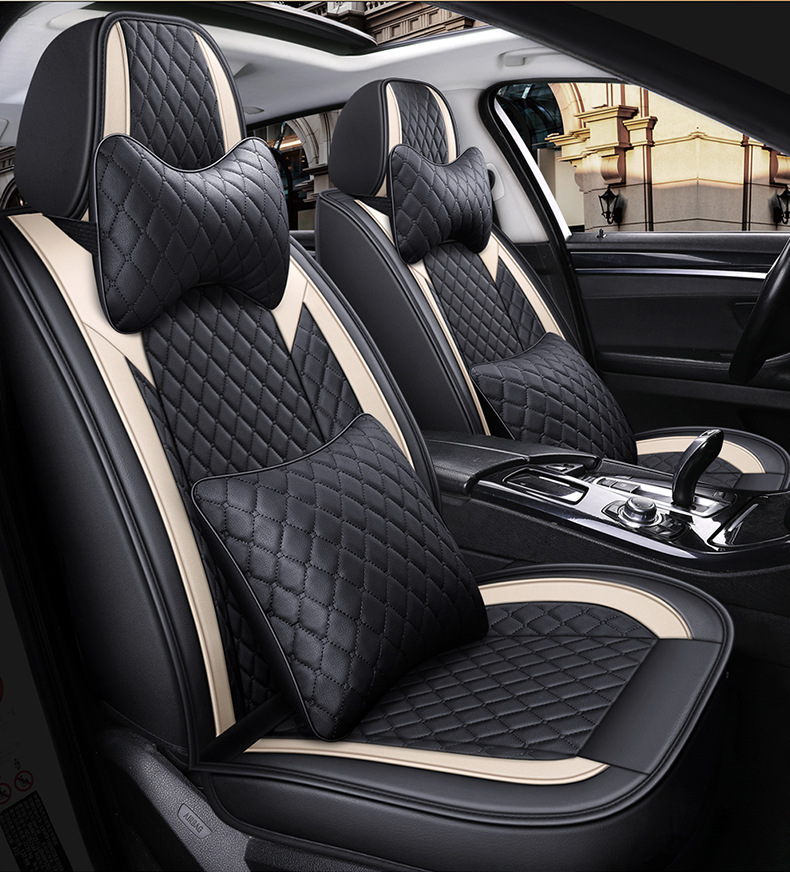 Car Seat Cushion, Universal for All Seasons, Fully Enclosed Seat Cover, New Cartoon Internet Celebrity, Cute Full Leather Seat Cover, Seat Cushion Wholesale