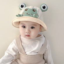 婴儿渔夫帽子春秋款薄款宝宝出游男女童可爱青蛙幼儿遮阳秋冬超萌