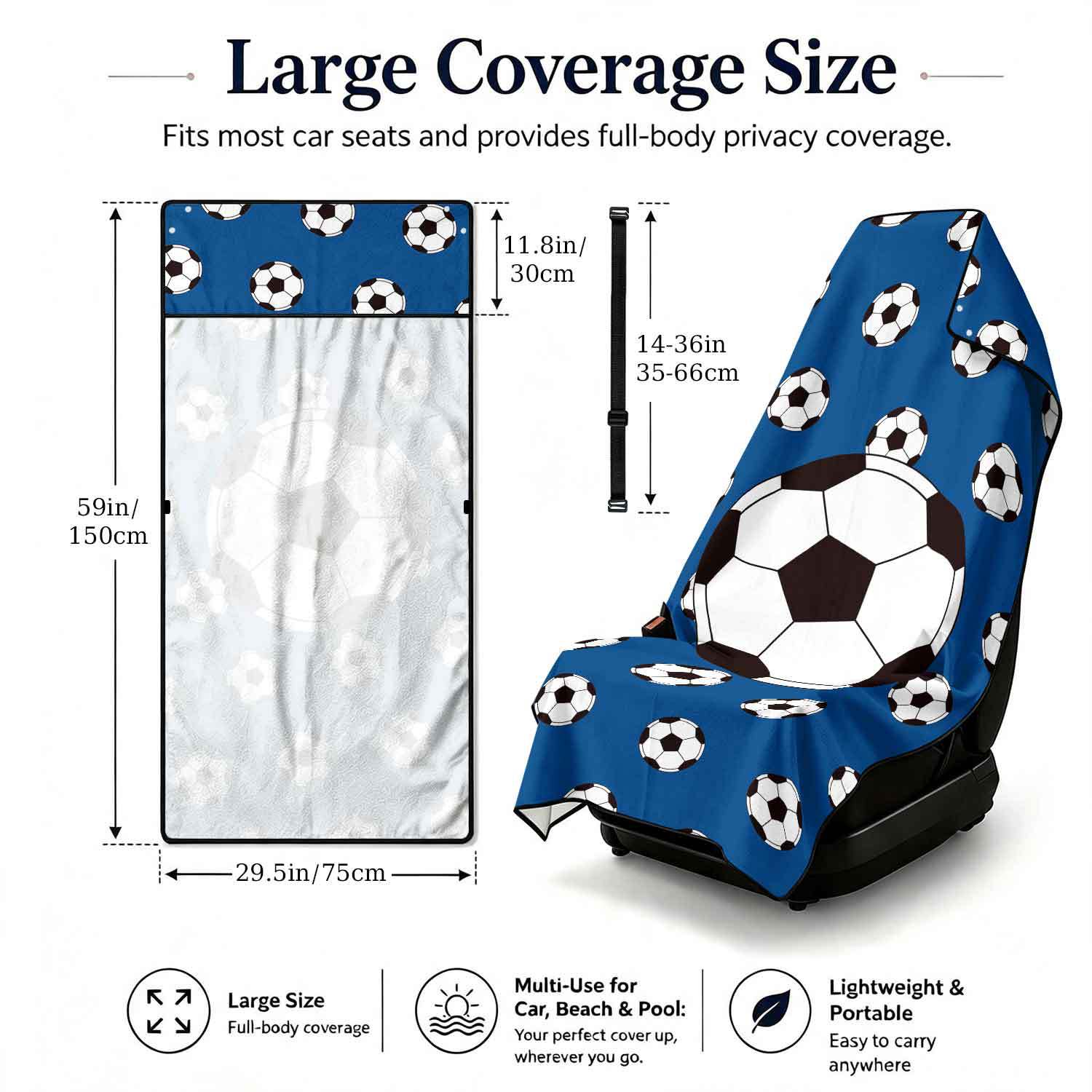 2-piece dual-use car seat cover, ultra-fine fiber, can be used as a beach towel, printed car protective seat cover 13