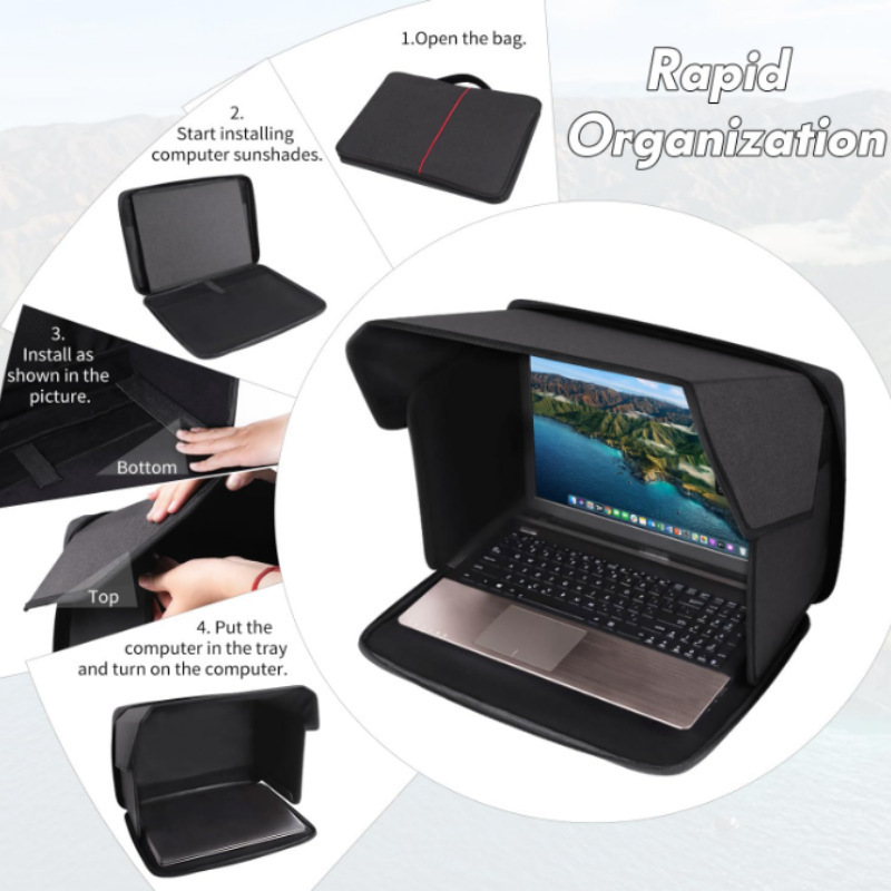 Outdoor 16inch Computer Privacy Cover Foldable Sun Protection Cover External Glare Laptop Sunshade Commuting Outdoor 16inch Computer Privacy Cover Foldable Sun Protection Cover External Glare Laptop Sunshade Commuting