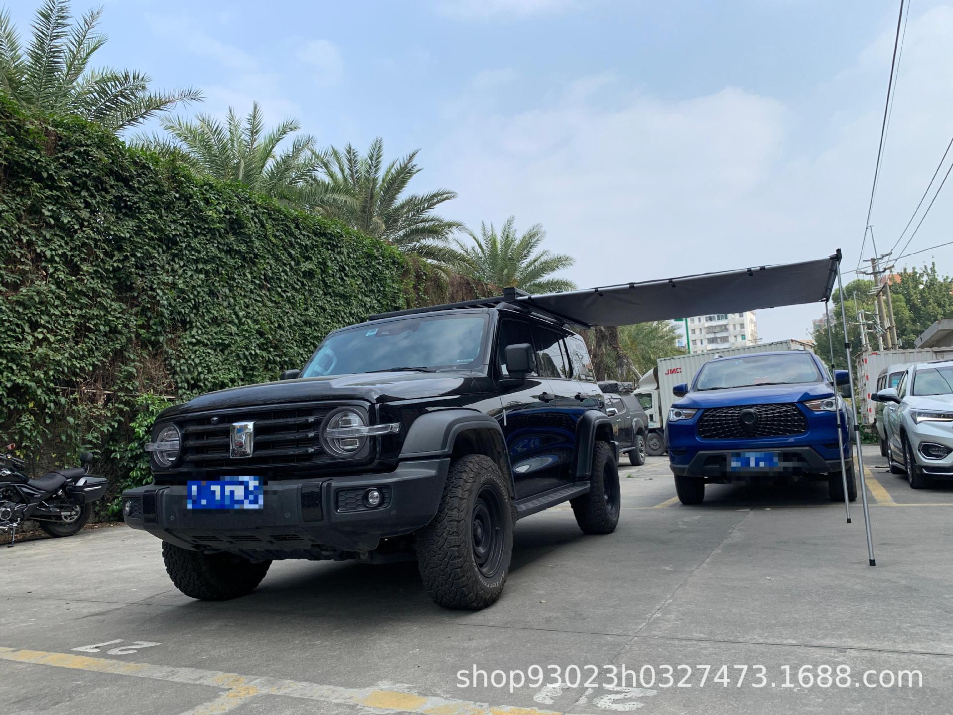 Car Side Tent Cross-Border Wholesale Semi-Automatic Aluminum Alloy Hard-Shell Side Canopy Car Side Tent Sunshade Canopy for Vehicle
