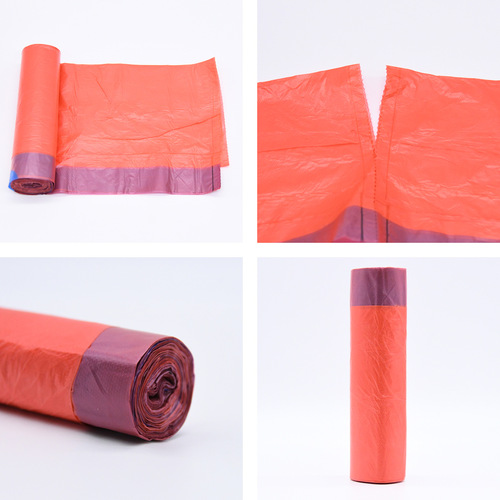Manufacturer wholesale household drawstring garbage bag thickened colorful automatic drawstring portable disposable plastic bag