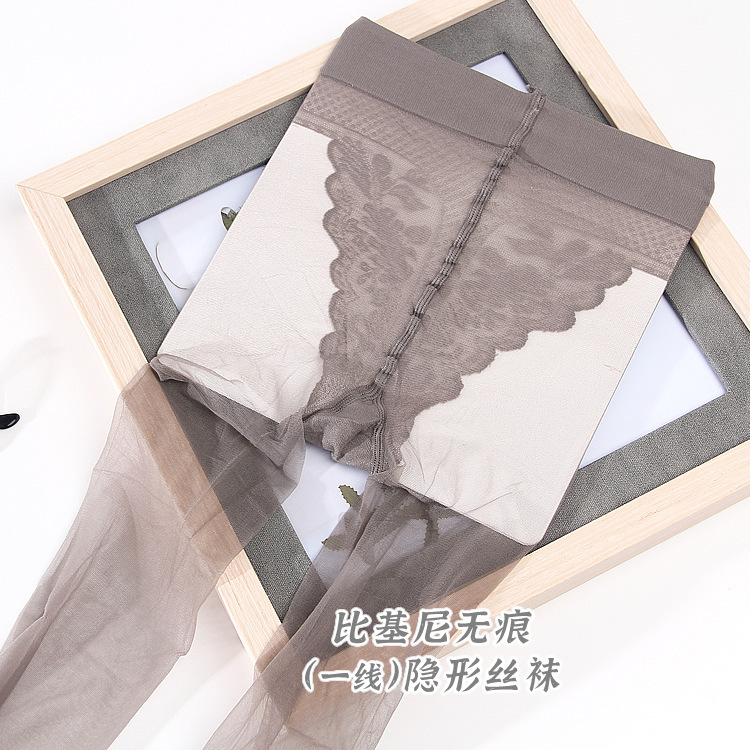 Tianzi summer ultra-thin 6D core-spun silk line crotch bikini pantyhose full transparent sexy invisible stockings 8702