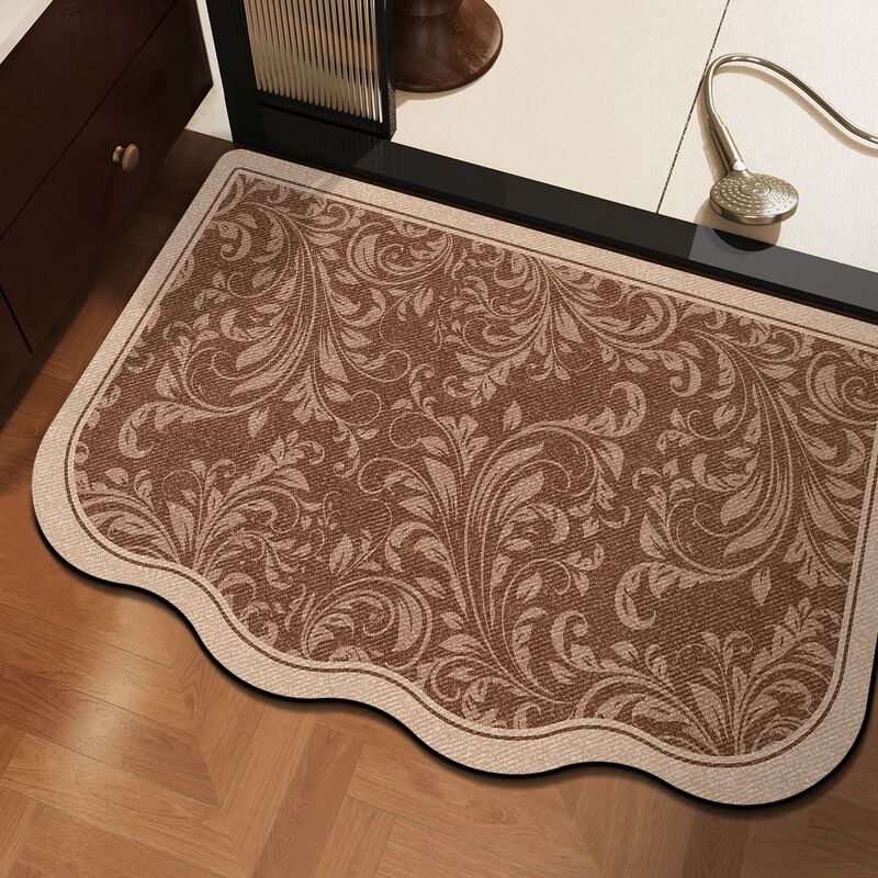 French-Style Retro Irregular Lace Bathroom Diatomaceous Earth Mat, Dirt-Resistant, Wear-Resistant, Easy to Maintain, Entryway Door Mat French-Style Retro Irregular Lace Bathroom Diatomaceous Earth Mat, Dirt-Resistant, Wear-Resistant, Easy to Maintain, Entryway Door Mat