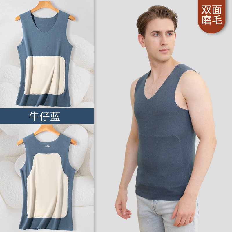 [울 실크 패치] 남성용 블루 1개