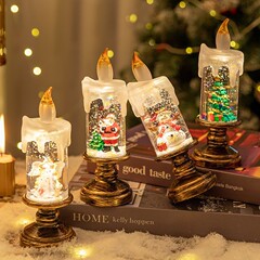 国境を越えた新しいクリスマスデコレーションキャンドルライト、降雪漫画クリスマスクリスタルボールライト、クリエイティブなクリスマスオーナメントライト