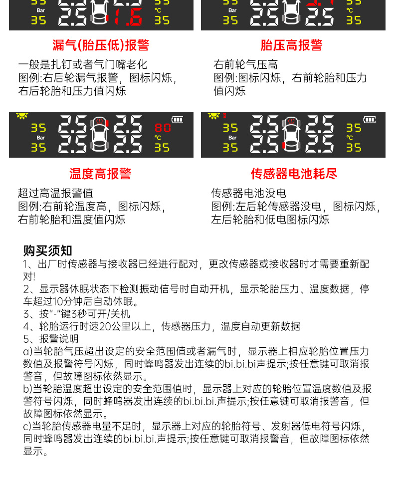 Ty02 Hidden Glass-Mounted High-Precision Solar-Powered Tire Pressure Monitoring System Tpms Wireless Tire Pressure Monitor Smart Device