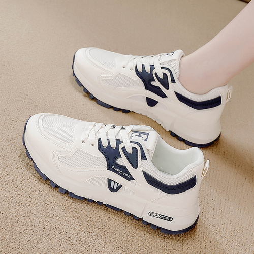 Cross-border brand deformed web face women's versatile 2025 spring running thick-soled anti-slip fashionable casual shoes for women
