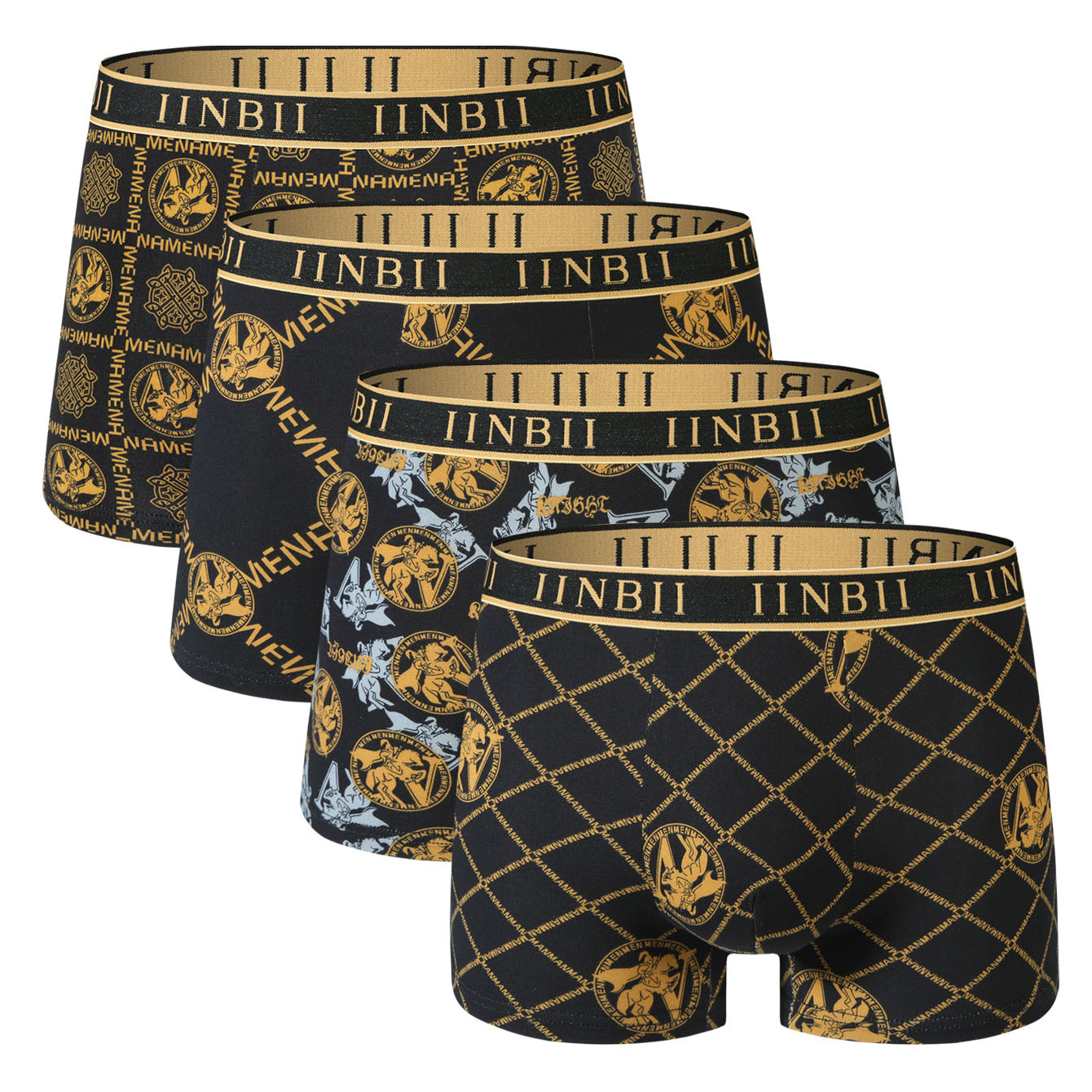 TEMU Xiyin cross-border men's underwear men's printed four-corner foreign trade boxer shorts head new European and American code explosions