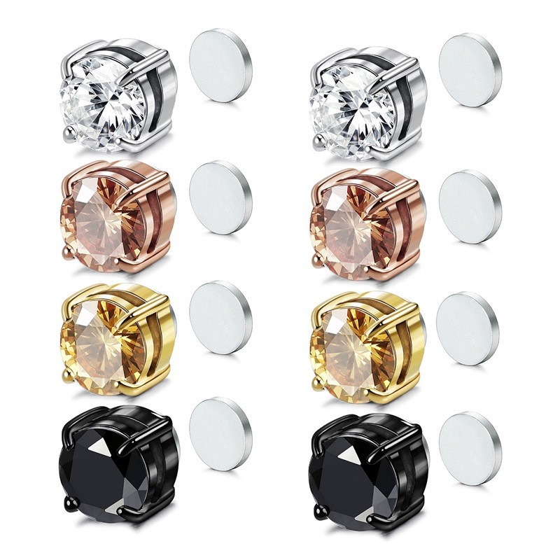 Universal earrings for men and women with zircon