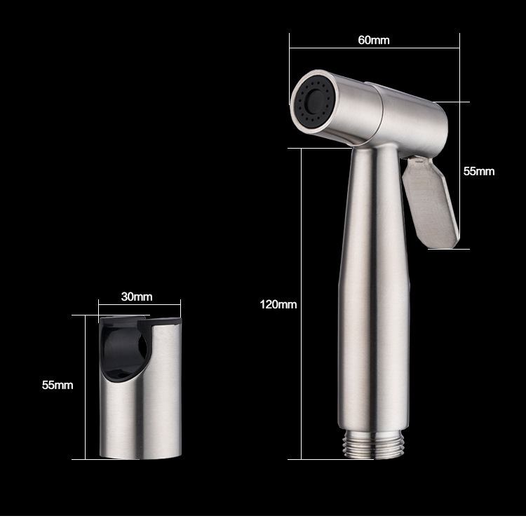 304 stainless steel toilet companion set for press spray gun, no need for drilling, portable household pressurized flushing device undefined