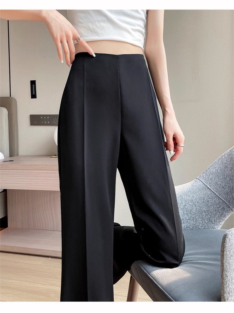 Quần tây nữ cạp cao ống loe vải mỏng mùa hè — Quần dài màu trắng chi tiết 27