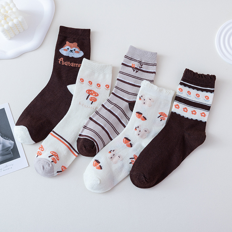 Zhuji ソックス レディース 春と秋 ins クマソックス レディース ロートップ ミッドハイ ボートソックス 屋台供給卸売 メンズ ショート|undefined