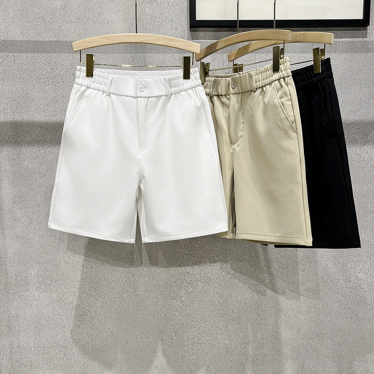 Pantalones cortos sencillos japoneses, pantalones casuales de cinco puntos de estilo ligero retro suelto y versátil