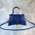 Crocodile pattern royal blue gold buckle