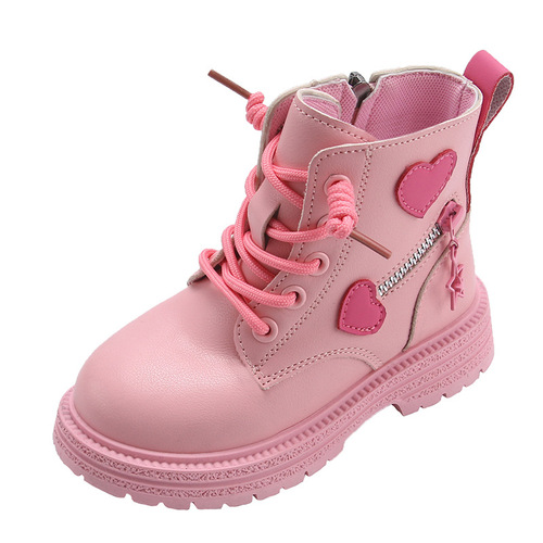 Girls 'Martin boots, children's short boots, autumn and winter new girls' single boots, fashionable princess leather boots, fashionable girls 'leather boots