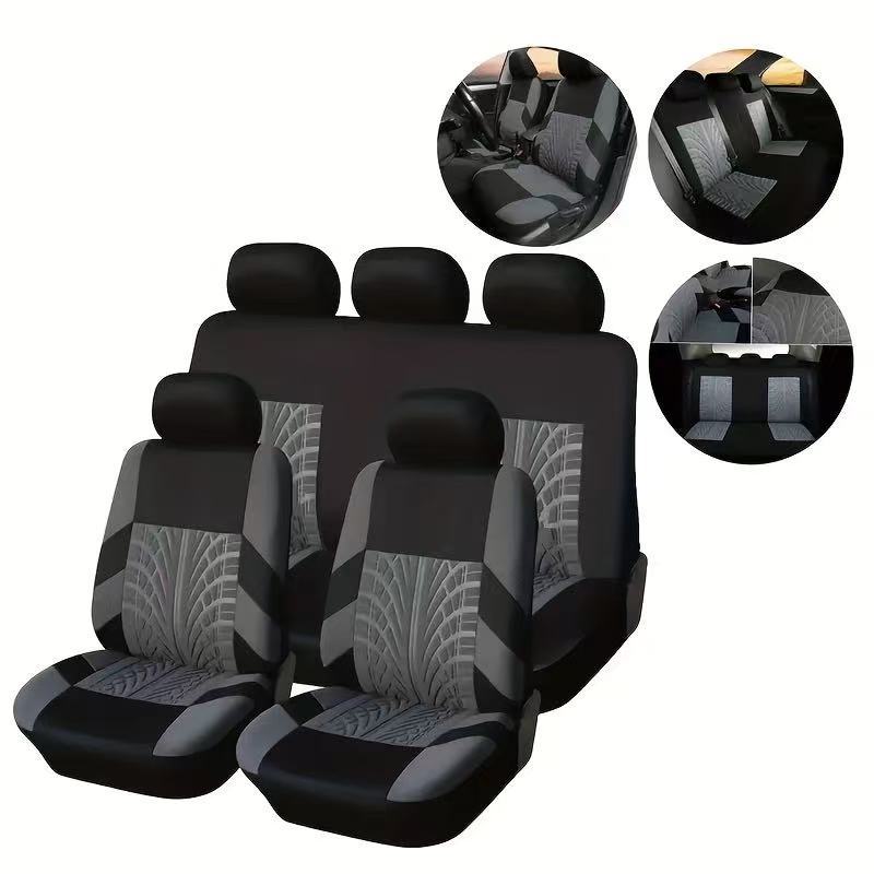 Universal Five-Seater Comfortable Polyester Fiber Car Seat Cover Press-Fit Model, Car Interior Accessories for Export