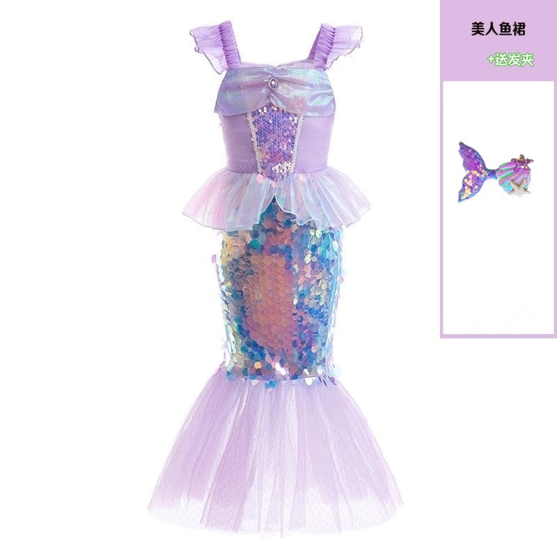 こどもの日、大きな女の子向けの人魚の新作バースデードレス、女の子のプリンセスドレス、おしゃれな誕生日パフォーマンス衣装